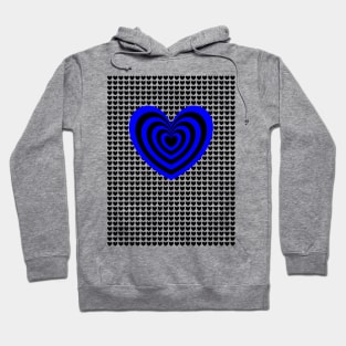 Blue and Black Love Hearts Hoodie